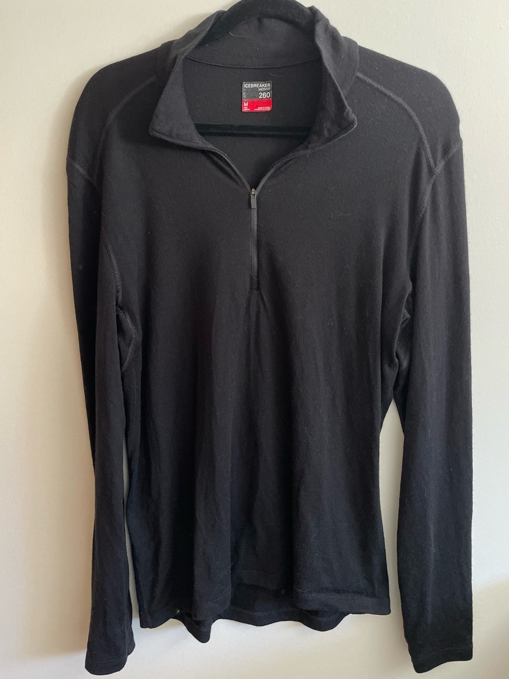 #15- ICEBREAKER -Men's 260 Tech Long Sleeve Half Zip Thermal Top size medium